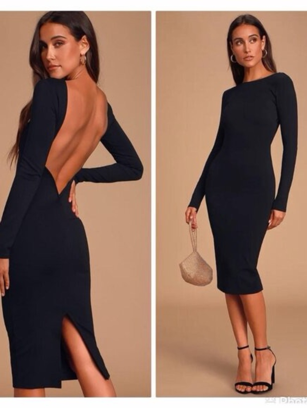 LULUS Va Va Voom Backless Midi Dress in Black